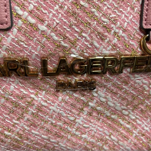 NWT Karl Lagerfeld Paris Pink with Gold Cross Body. Did anyone say Barbie Core - Picture 2 of 9